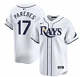Men's Tampa Bay Rays #17 Isaac Paredes White Home Limited Stitched Baseball Jersey Dzhi,baseball caps,new era cap wholesale,wholesale hats